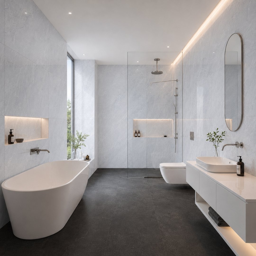 AL Martic Azul Marble Bathroom Tiles - My Home Studio